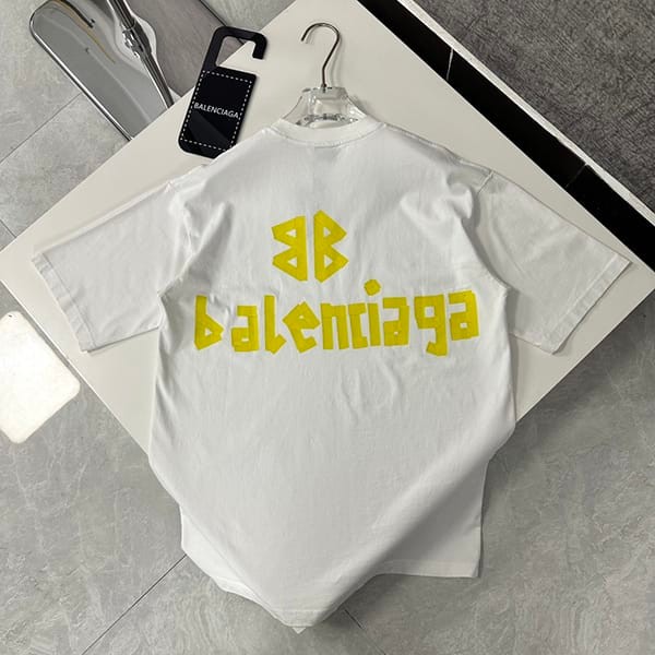 売上総額１位！バレンシアガ メンズ コットンロゴTシャツ フェイク bab75631